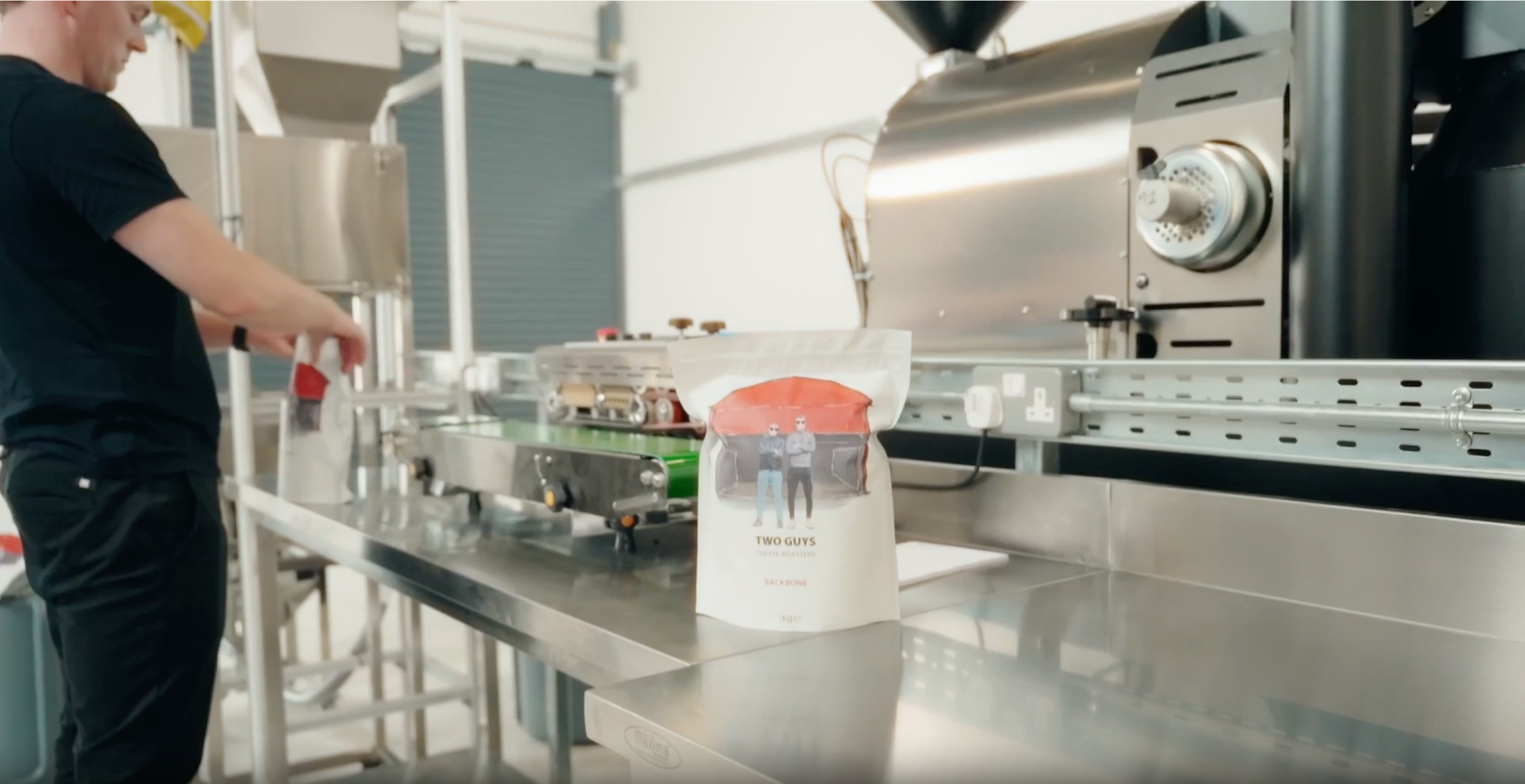Load video: Two Guys Coffee Roastery